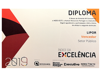 LIPOR distinguished with the 1st place in the Public Sector, in the category of medium-sized companies, in the Excellence at Work Index developed by Neves de Almeida HR Consulting.